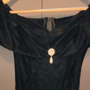 Black velvet formal gown